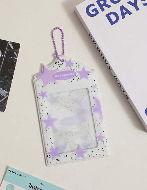 Fashion Purple Pvc Splash Ink Star Transparent Card Holder