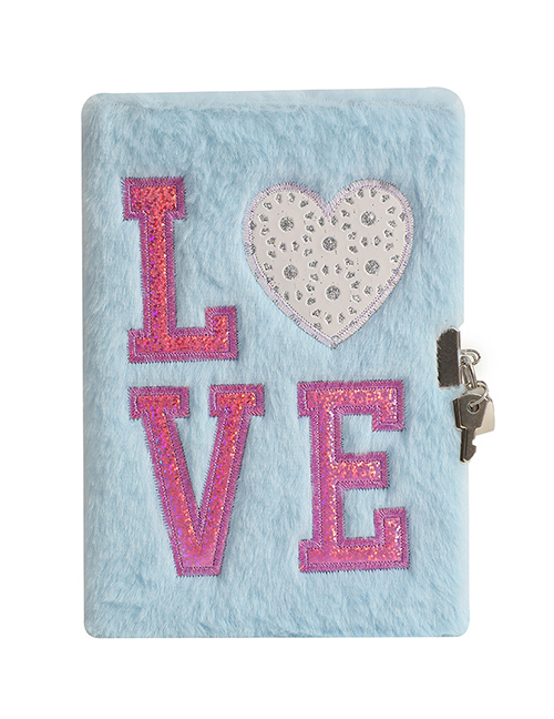 Fashion Blue Plush Love Letter Diary With Lock