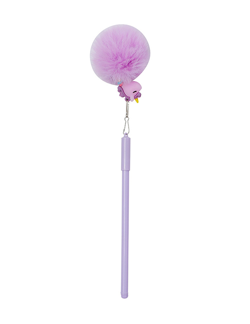 Fashion Purple Cartoon Fur Ball Unicorn Gel Pen