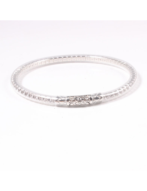 Fashion Silver Silicone Diamond Hexagram Joint Bracelet
