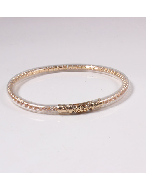 Fashion Gold Silicone Diamond Hexagram Joint Bracelet