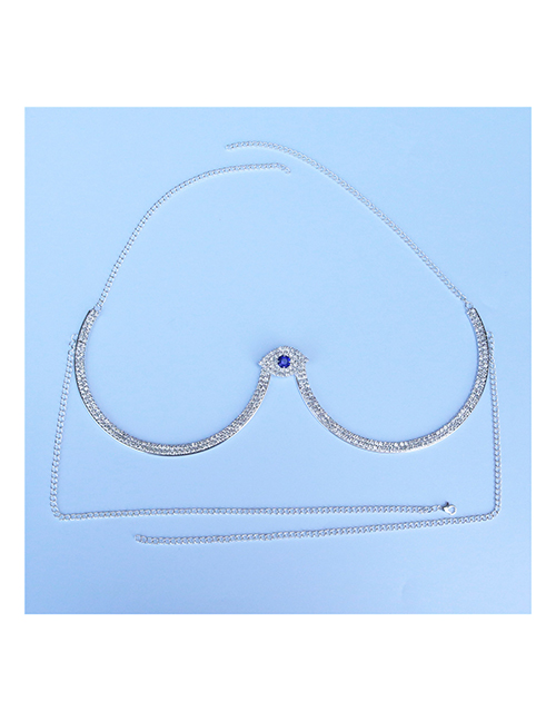 Fashion Silver Geometric Rhinestone Eye Body Chain