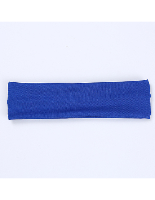 Fashion Blue Solid Color Elastic Headband