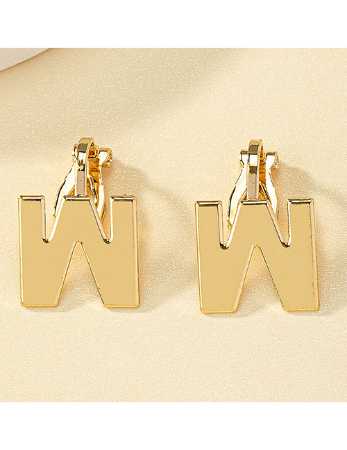 Fashion Gold Alloy Geometric Alphabet Stud Earrings