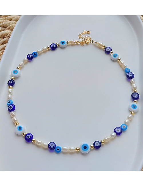 Fashion Gold Pearl Eye Beaded Necklace