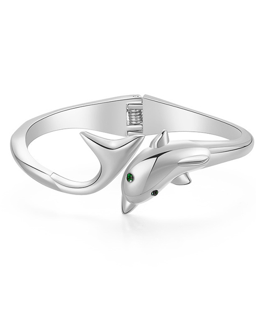 Fashion Silver Alloy Dolphin Cuff Bracelet