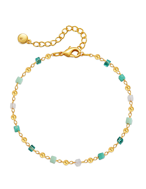 Fashion 2# Gold Plated Copper Crystal Bracelet