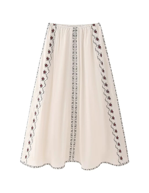 Fashion Printing Polyester Embroidered Skirt