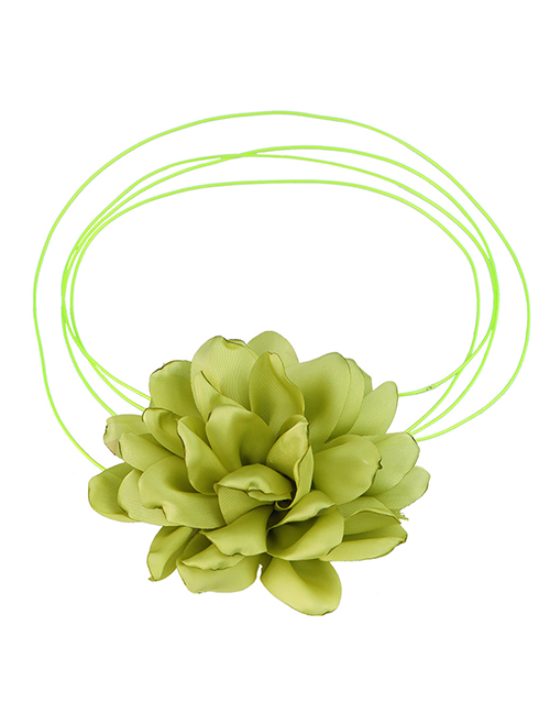 Fashion Green Fabric Flower Necklace
