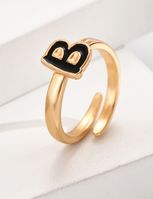 Fashion Golden B Alloy Dripping Oil 26 Letter Open Ring