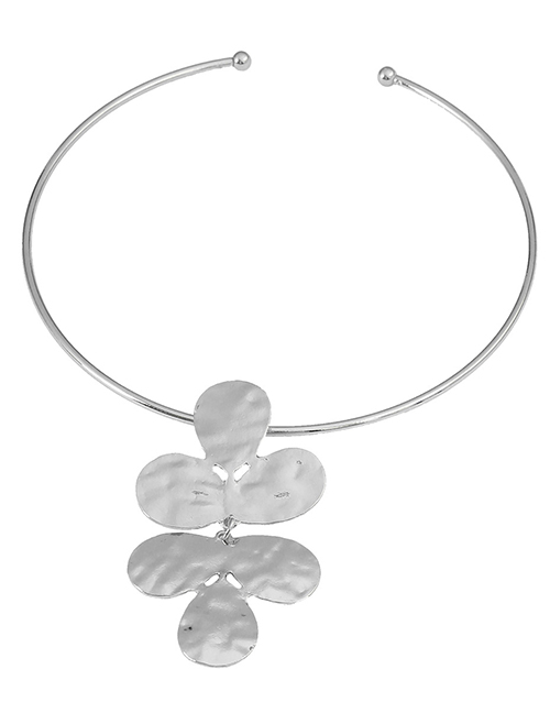 Fashion Silver Alloy Flower Collar