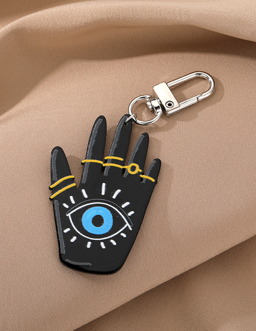 Fashion Black Palm Acetate Eye Palm Keychain