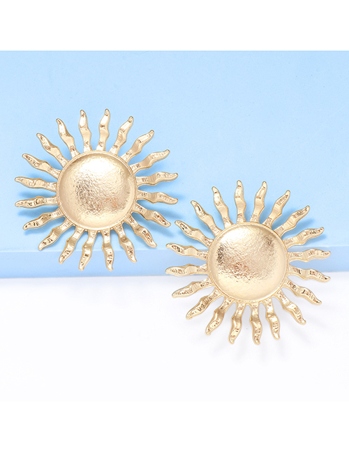 Fashion Gold Alloy Sunflower Stud Earrings