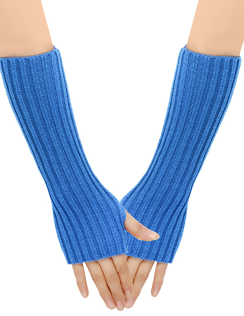 Fashion Blue 1# Wool Knit Gloves