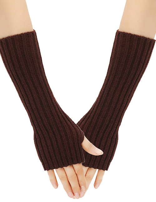 Fashion Coffee 6# Wool Knit Gloves