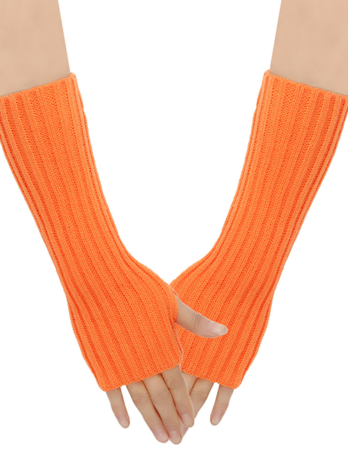 Fashion Orange 14# Wool Knit Gloves