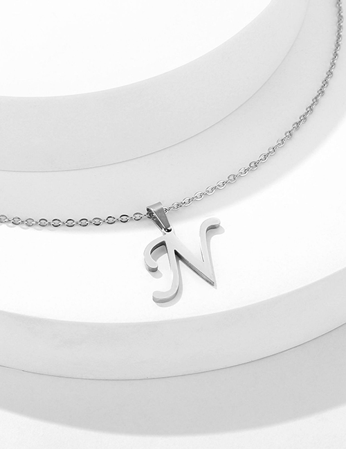 Fashion N Stainless Steel 26 Alphabet Necklace