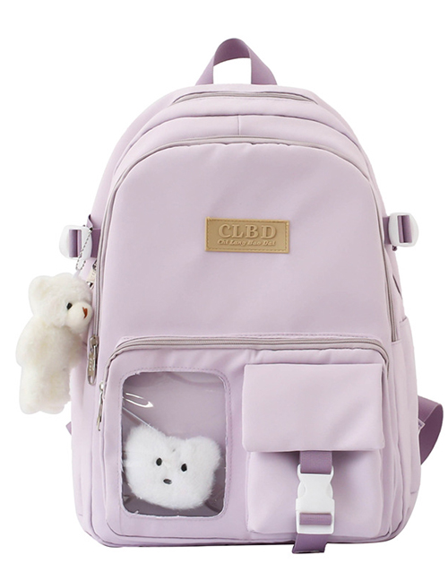Fashion Purple Oxford Cloth Large Capacity Backpack