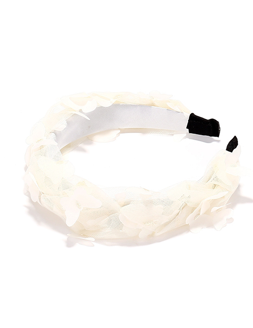 Fashion White Mesh Butterfly Headband