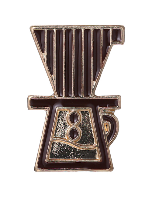 Fashion 1# Alloy Lacquer Coffee Pot Coffee Cup Brooch