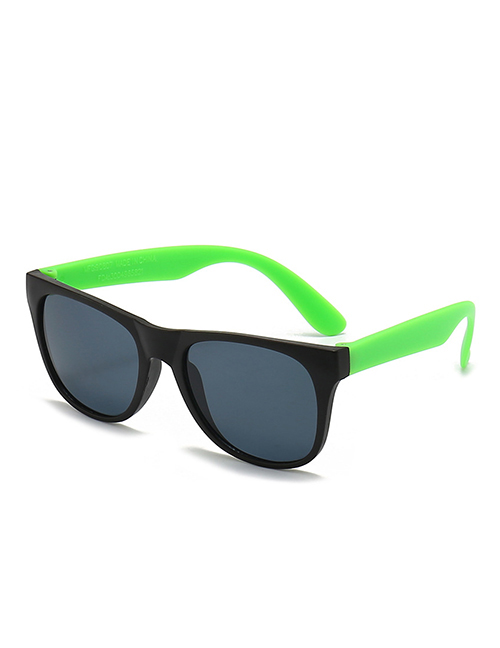 Fashion Black Frame Green Legs Pc Square Large Frame Sunglasses