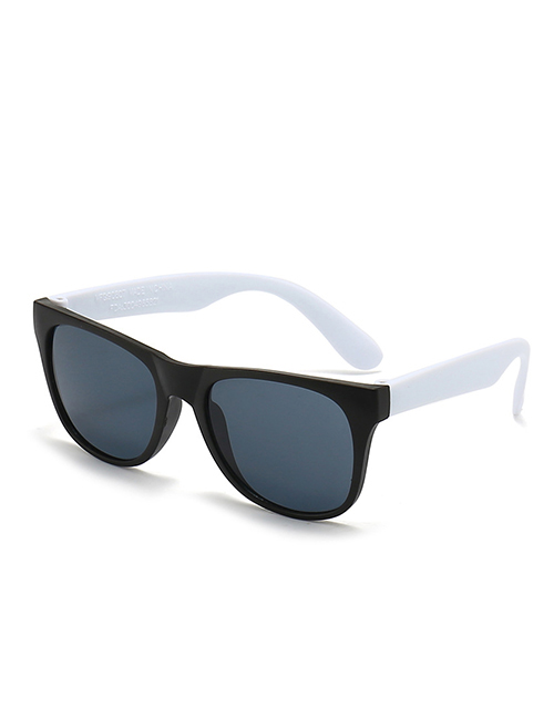 Fashion Black Frame White Legs Pc Square Large Frame Sunglasses