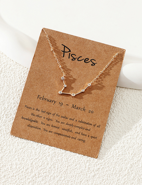 Fashion Pisces Metal And Diamond Zodiac Necklace