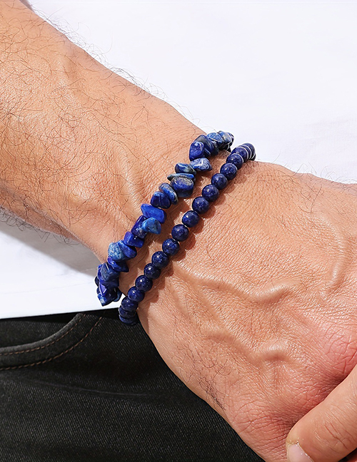 Fashion Blue Lapis Lazuli Beaded Bracelet Set