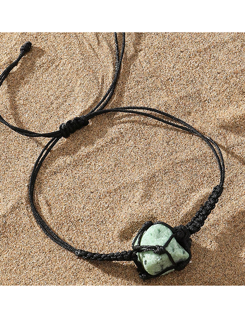 Fashion Green Geometric Irregular Crystal Cord Bracelet
