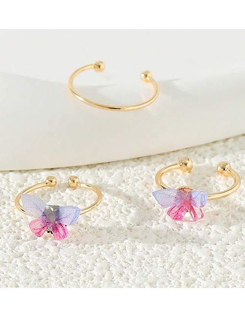 Fashion Gold Alloy Butterfly Toe Ring Set