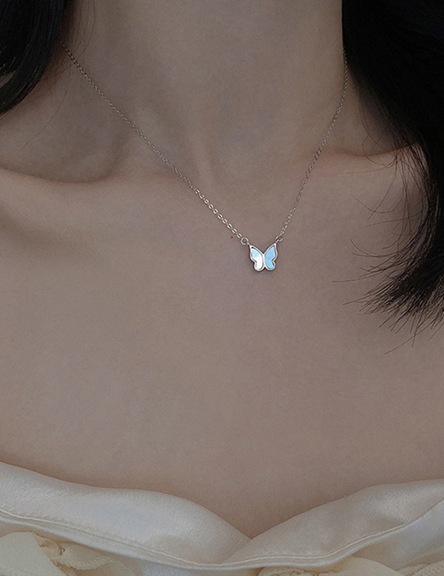 Fashion #2 Silver Alloy Shell Butterfly Necklace