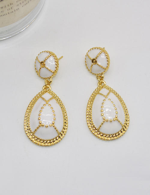 Fashion White Alloy Geometric Drop Earrings