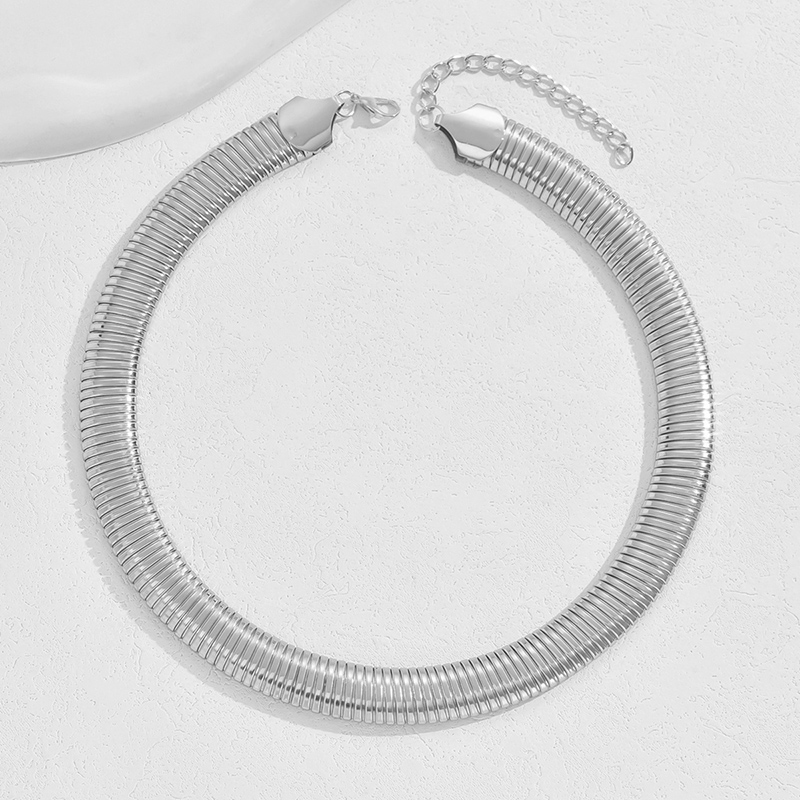Fashion Silver Alloy Snake Bone Chain Necklace