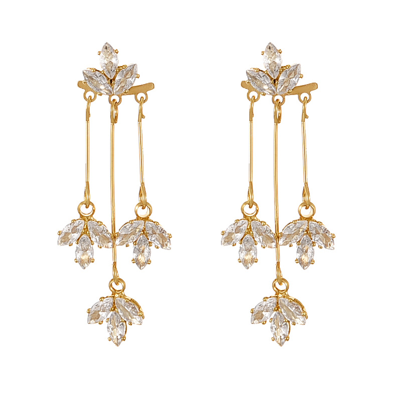Fashion Gold Alloy Diamond Drop Earrings