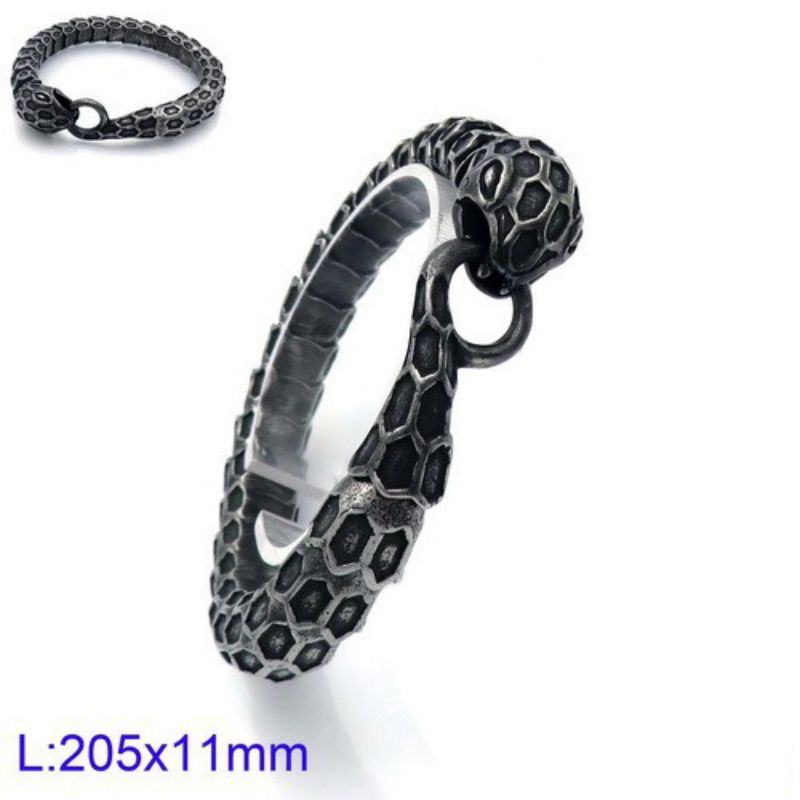 Fashion Kb129400-bdjx Stainless Steel Snake Bracelet For Men