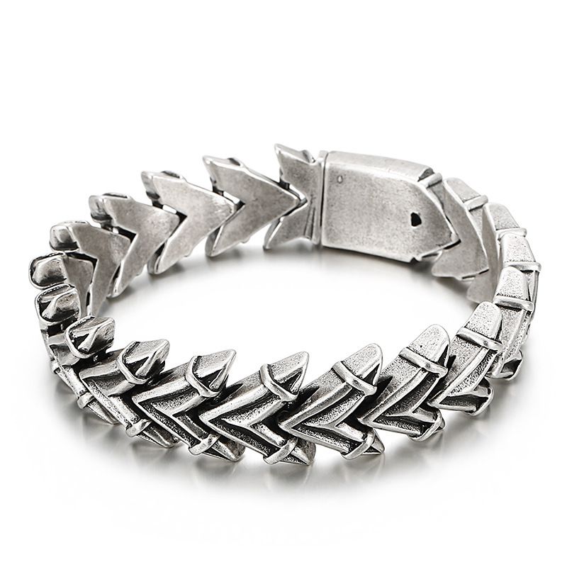 Fashion 6# Titanium Steel Geometric Chain Mens Bracelet
