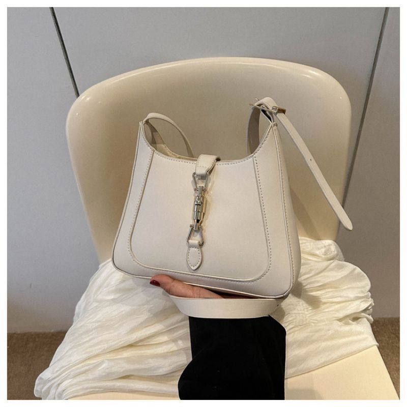 Fashion White Pu Large Capacity Crossbody Bag