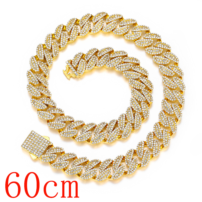 Fashion Gold Necklace 24inch (60cm) Alloy Diamond Geometric Mens Necklace