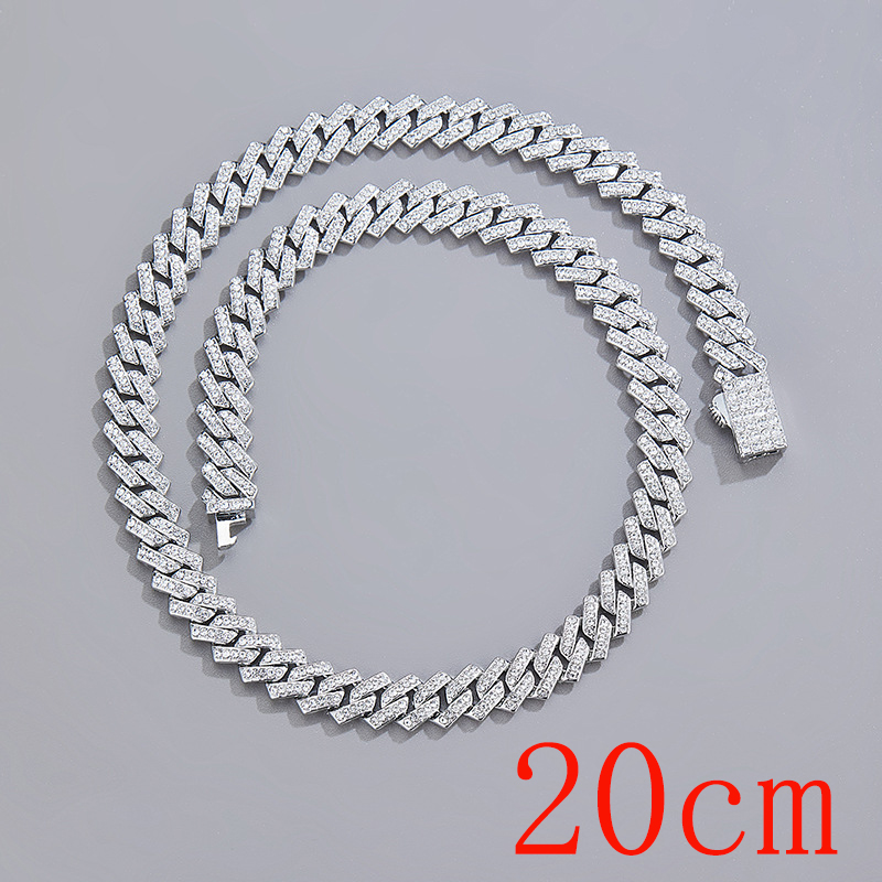 Fashion Bracelet 8inch (20cm) Silver Alloy Diamond Geometric Chain Mens Bracelet