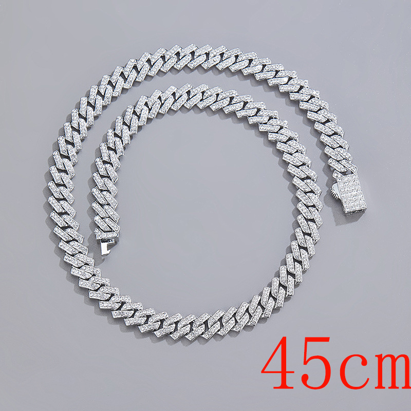 Fashion Necklace 18inch (45cm) Silver Alloy Diamond Geometric Chain Necklace For Men