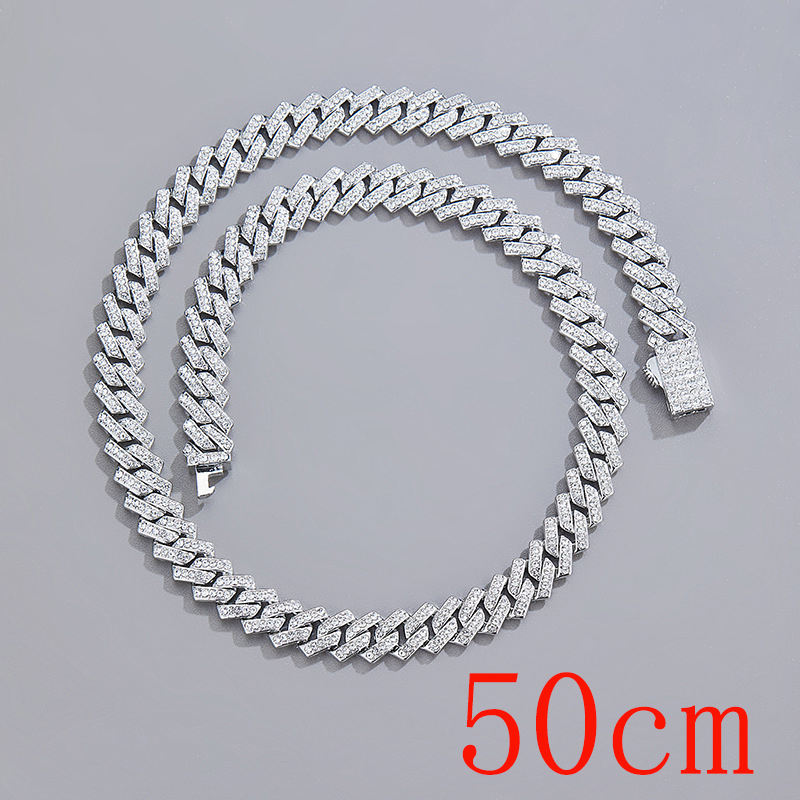 Fashion Necklace 20inch (50cm) Silver Alloy Diamond Geometric Chain Necklace For Men