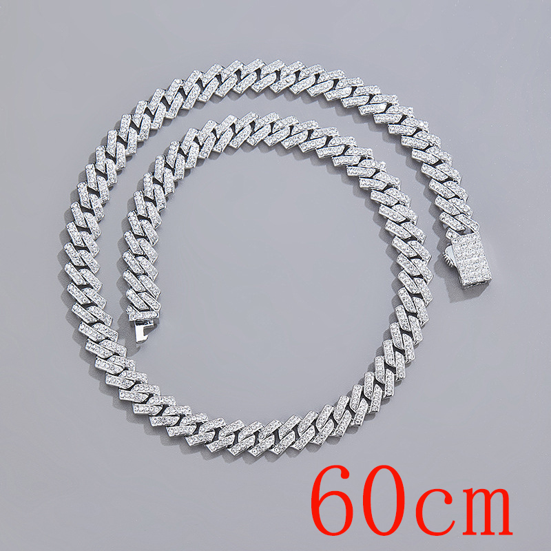 Fashion Necklace 24inch (60cm) Silver Alloy Diamond Geometric Chain Necklace For Men