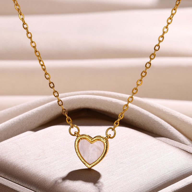 Fashion White Stainless Steel Love Necklace