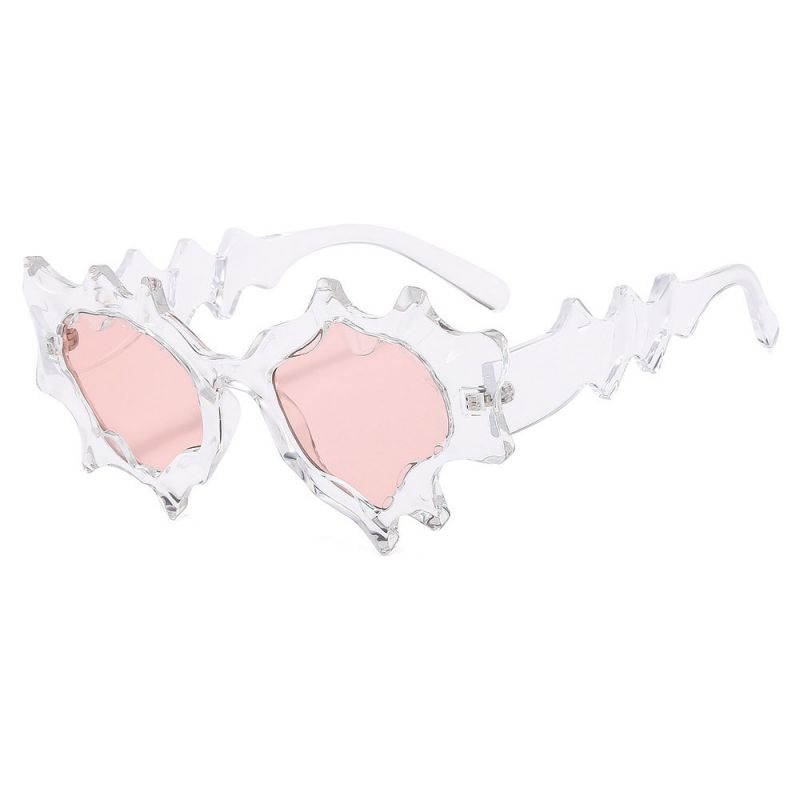 Fashion Transparent Frame Pink Film Ac Shaped Sunglasses
