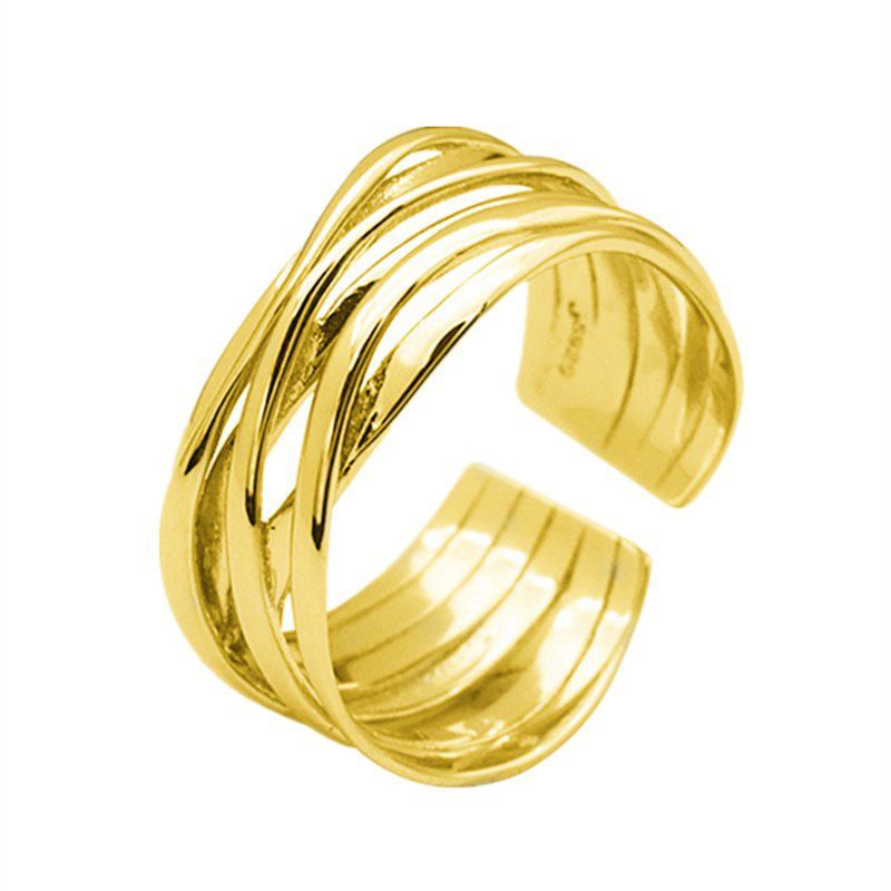 Fashion Twenty Two# Copper Geometric Cross Open Ring