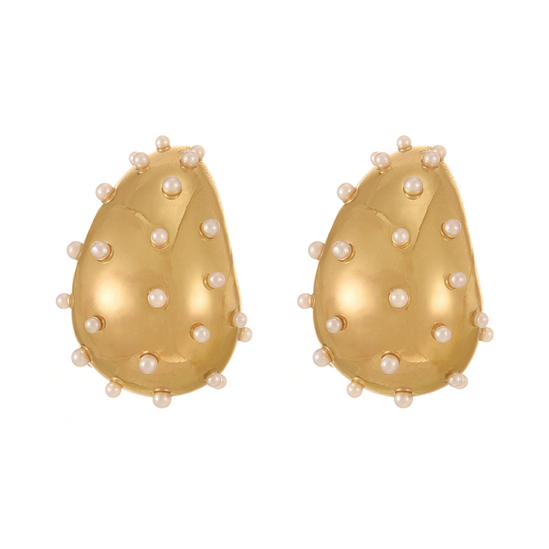 Fashion Gold Copper Pearl Drop Earrings
