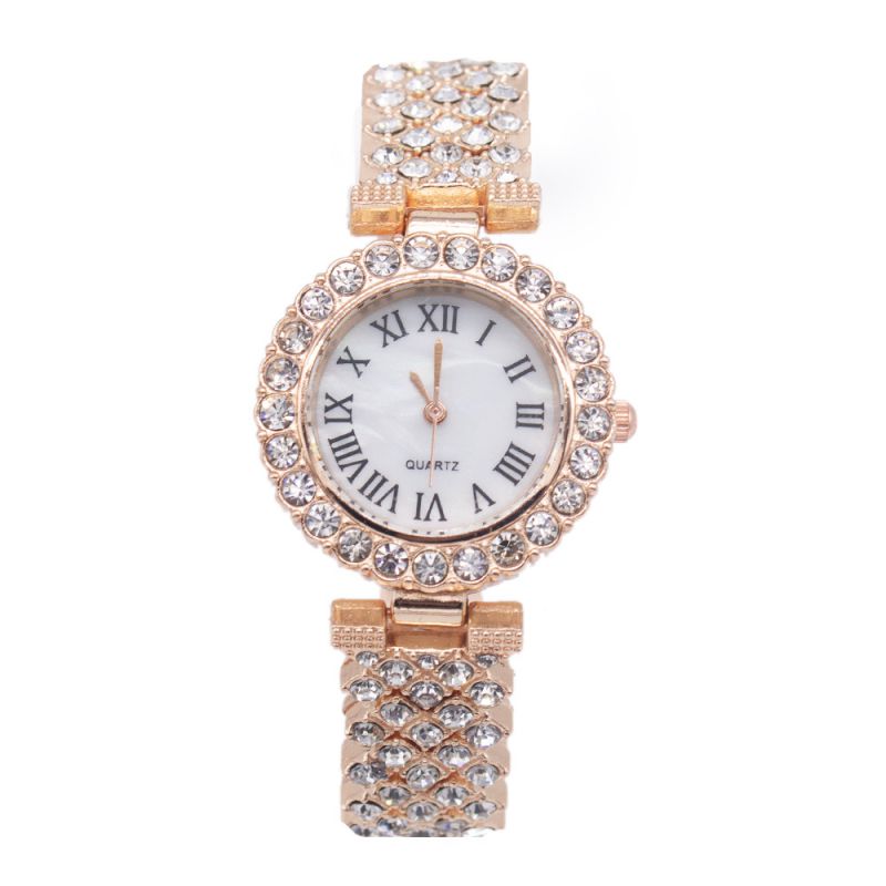 Fashion Rose Gold Watch Stainless Steel Round Dial Watch