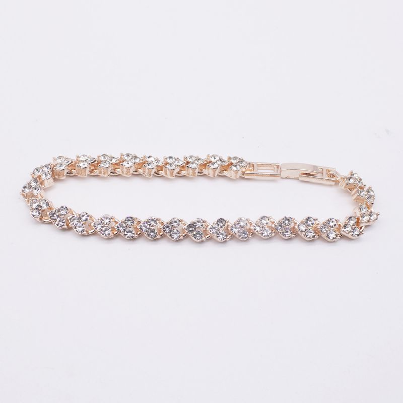 Fashion Rose Gold Solitaire Bracelet Stainless Steel Diamond Geometric Bracelet