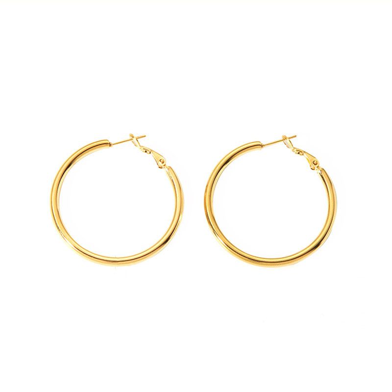 Fashion 2# Stainless Steel Round Earrings