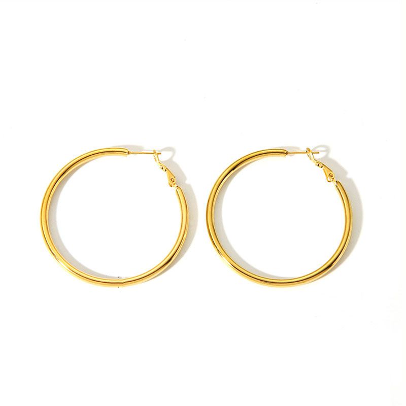Fashion 3# Stainless Steel Round Earrings